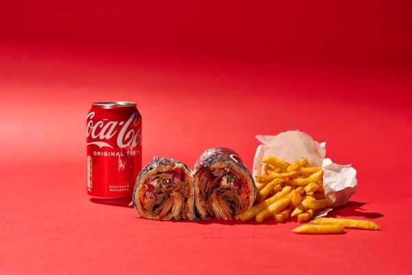 Lahmacun with lamb doner wrap